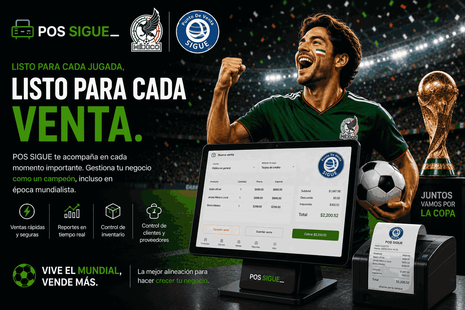 Listo para cada venta, listo para la copa mundial.